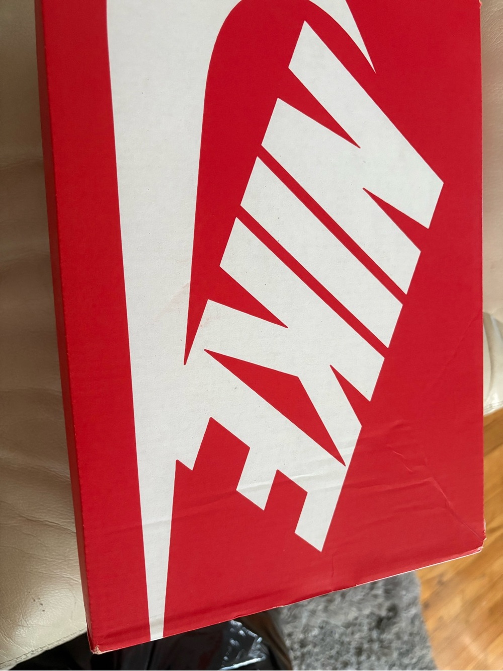 Nike Red and White Swoosh Graphic Poster
